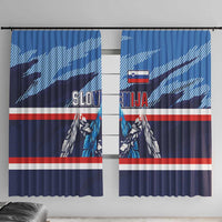 Slovenia Sport Fan Jersey Window Curtain Broken Ice Style Patterns - Wonder Print Shop