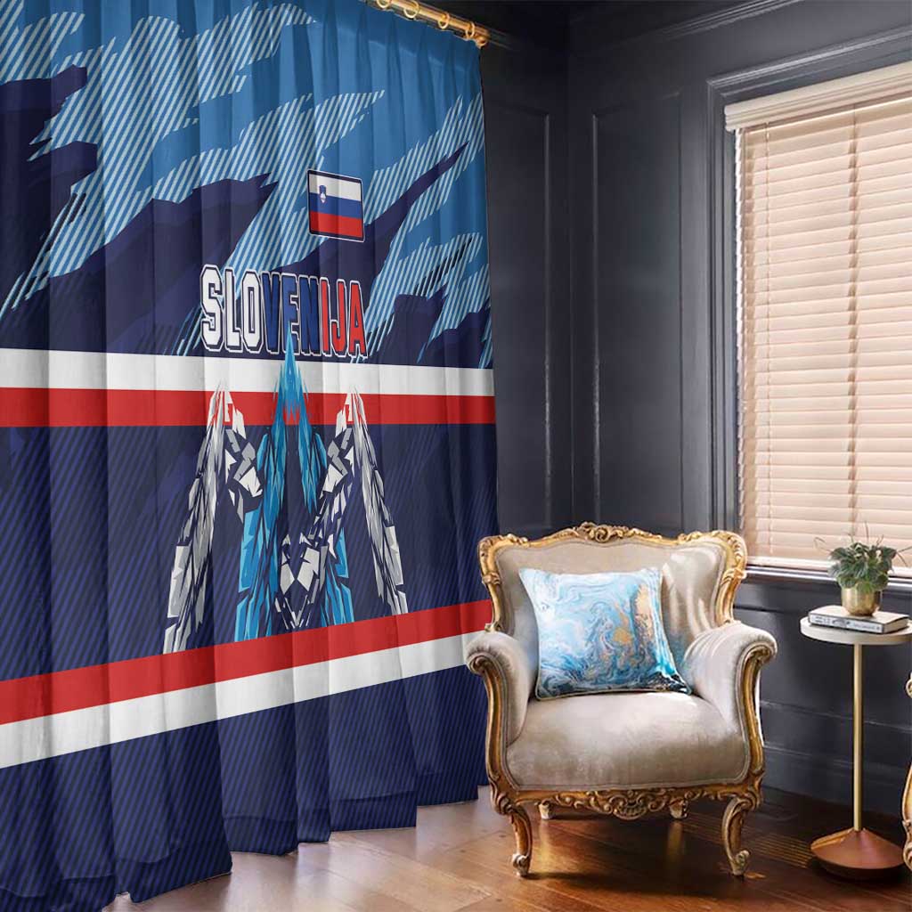 Slovenia Sport Fan Jersey Window Curtain Broken Ice Style Patterns - Wonder Print Shop