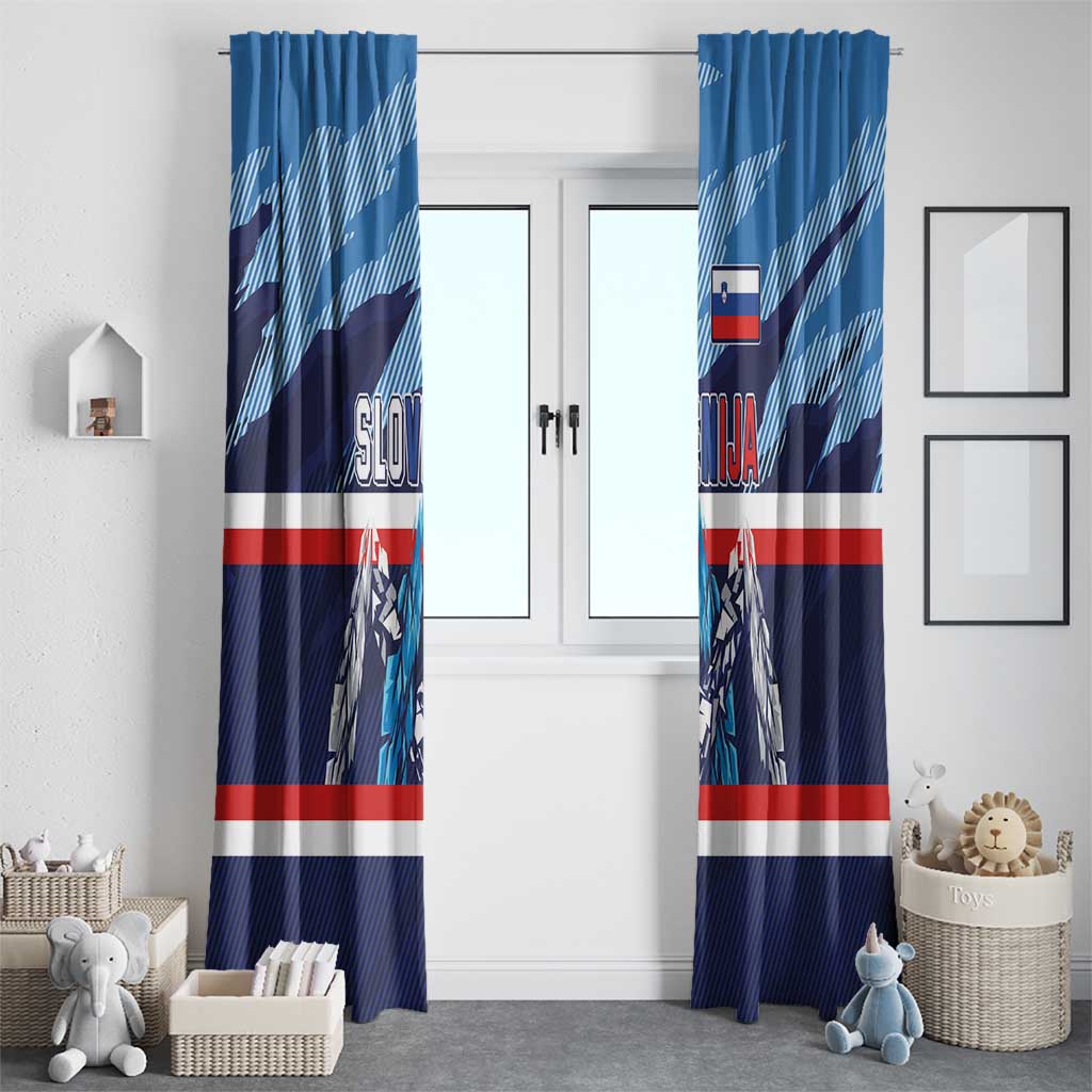 Slovenia Sport Fan Jersey Window Curtain Broken Ice Style Patterns - Wonder Print Shop
