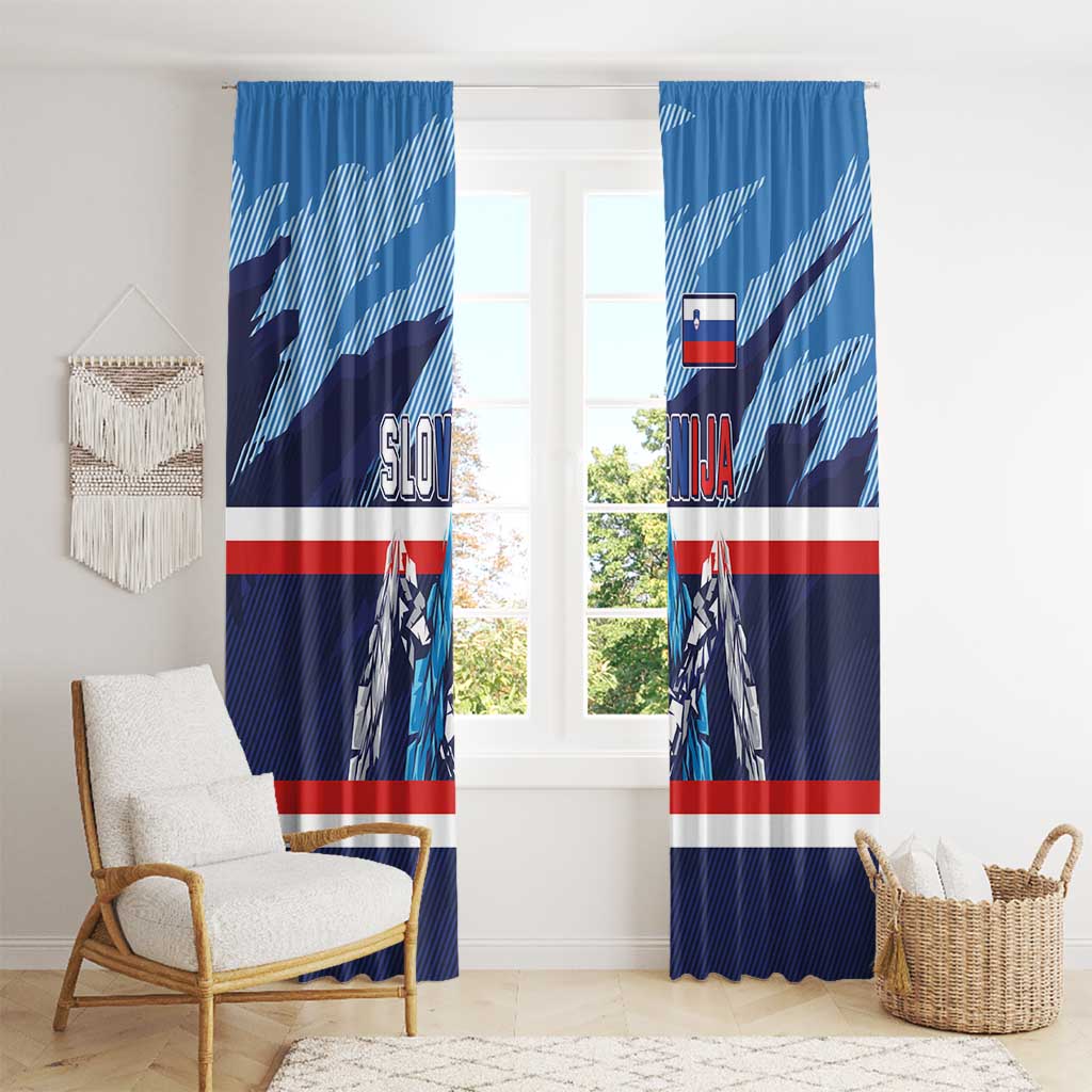 Slovenia Sport Fan Jersey Window Curtain Broken Ice Style Patterns - Wonder Print Shop
