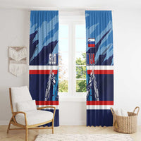 Slovenia Sport Fan Jersey Window Curtain Broken Ice Style Patterns - Wonder Print Shop