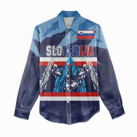 Custom Slovenia Sport Fan Jersey Women Casual Shirt Broken Ice Style Patterns - Wonder Print Shop