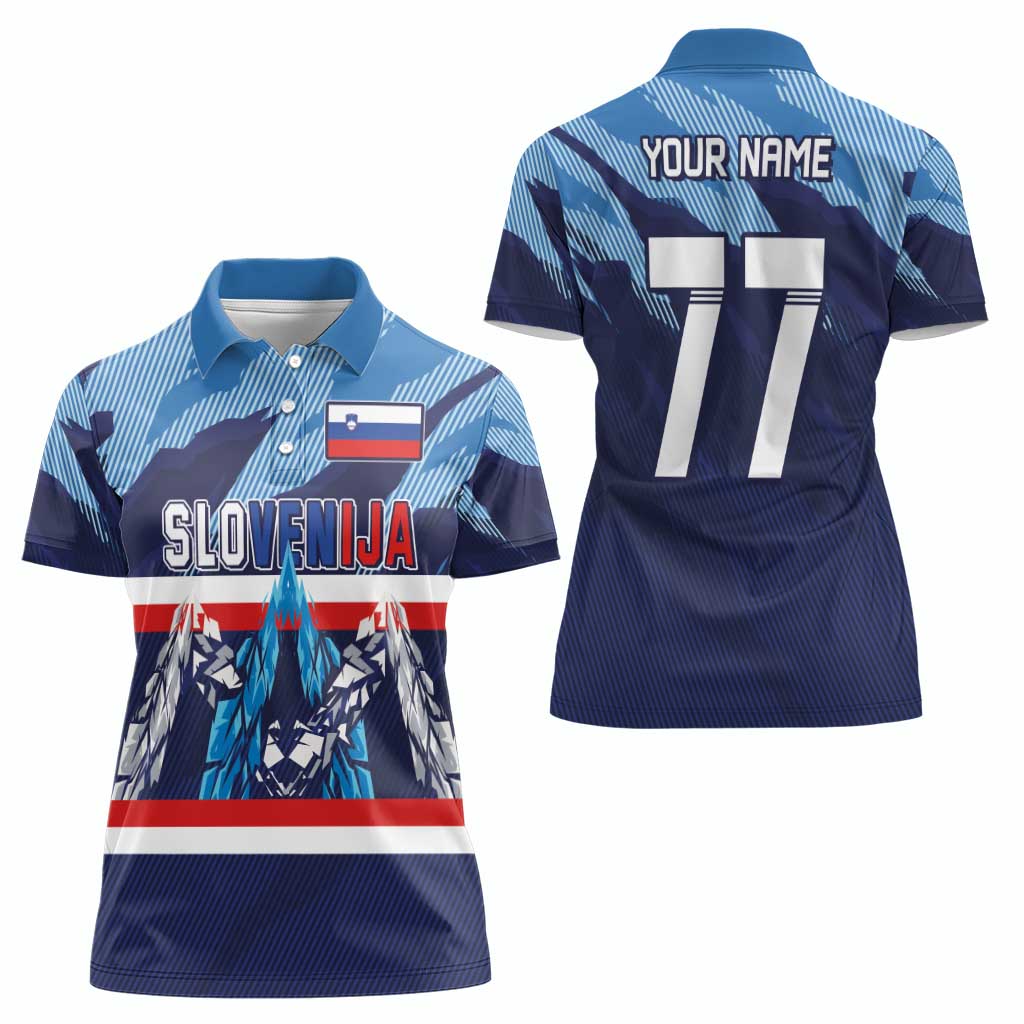Custom Slovenia Sport Fan Jersey Women Polo Shirt Broken Ice Style Patterns - Wonder Print Shop