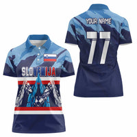 Custom Slovenia Sport Fan Jersey Women Polo Shirt Broken Ice Style Patterns - Wonder Print Shop