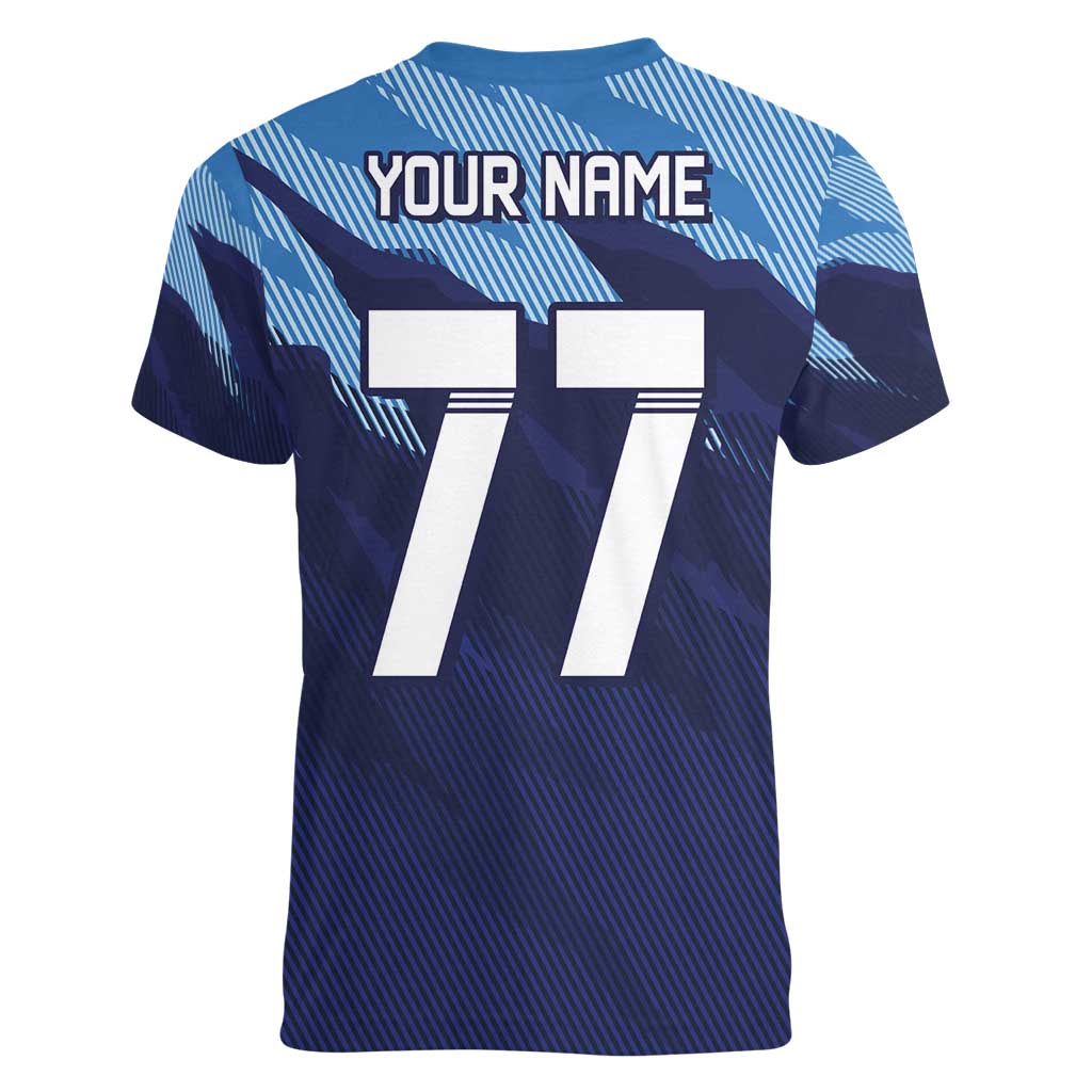 Custom Slovenia Sport Fan Jersey Women V-Neck T-Shirt Broken Ice Style Patterns - Wonder Print Shop