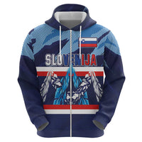 Custom Slovenia Sport Fan Jersey Zip Hoodie Broken Ice Style Patterns - Wonder Print Shop