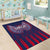Serbia Sport Fan Jersey Area Rug Eagle Wings with Sporty Stripes Style - Wonder Print Shop