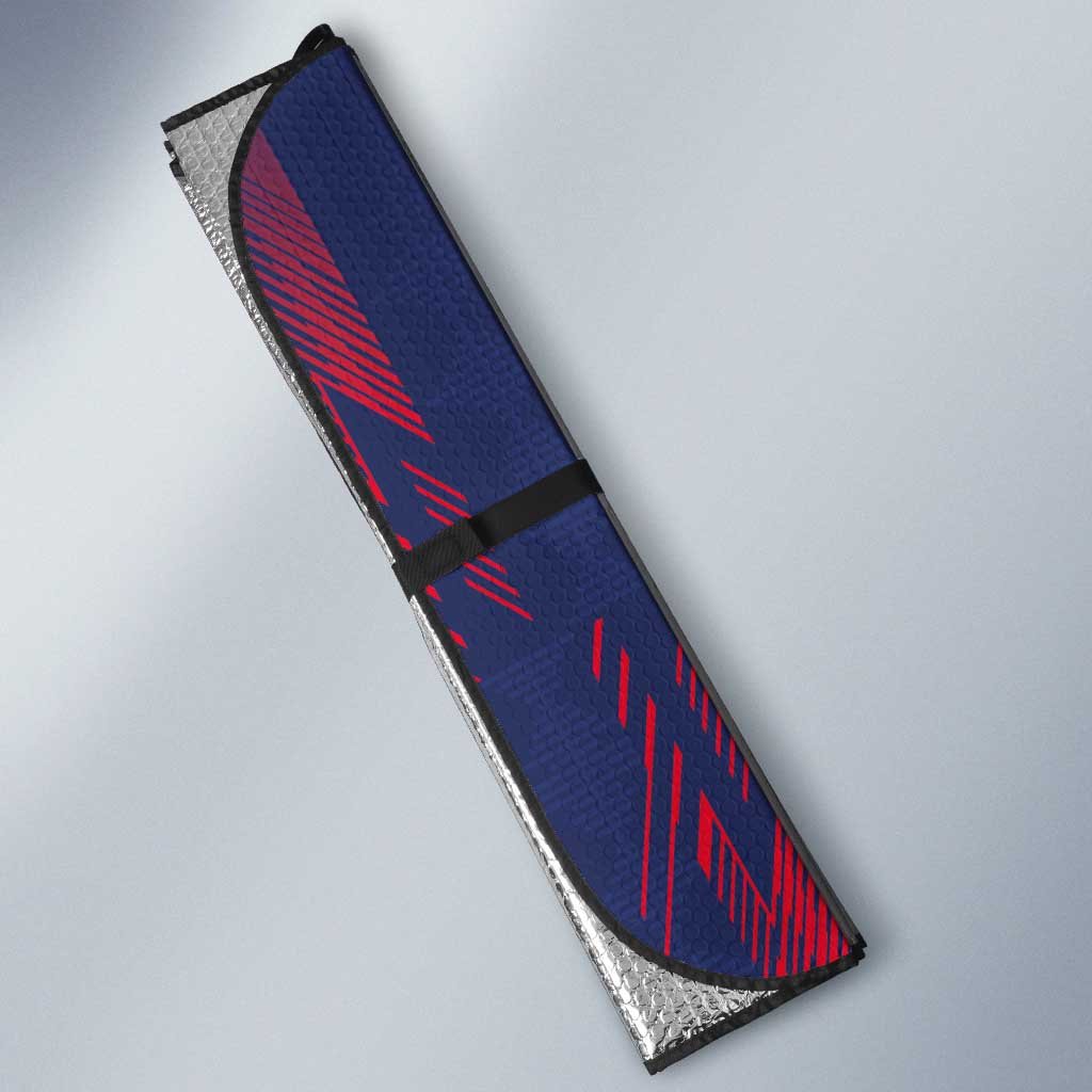 Serbia Sport Fan Jersey Auto Sun Shade Eagle Wings with Sporty Stripes Style - Wonder Print Shop