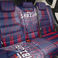 Serbia Sport Fan Jersey Back Car Seat Cover Eagle Wings with Sporty Stripes Style - Wonder Print Shop