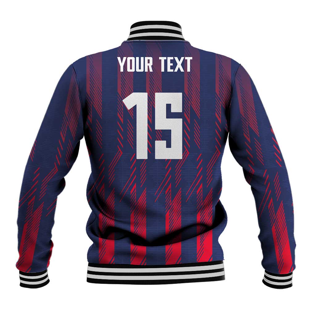 Custom Serbia Sport Fan Jersey Baseball Jacket Eagle Wings with Sporty Stripes Style - Wonder Print Shop