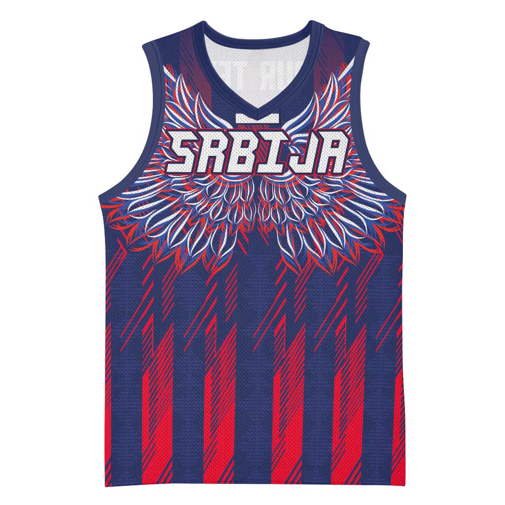 Custom Serbia Sport Fan Jersey Basketball Jersey Eagle Wings with Sporty Stripes Style - Wonder Print Shop