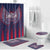 Serbia Sport Fan Jersey Bathroom Set Eagle Wings with Sporty Stripes Style - Wonder Print Shop