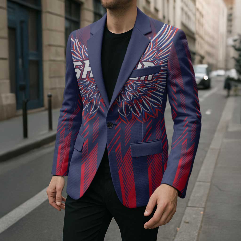 Custom Serbia Sport Fan Jersey Blazer Eagle Wings with Sporty Stripes Style - Wonder Print Shop