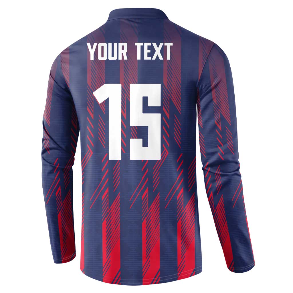 Custom Serbia Sport Fan Jersey Button Sweatshirt Eagle Wings with Sporty Stripes Style - Wonder Print Shop