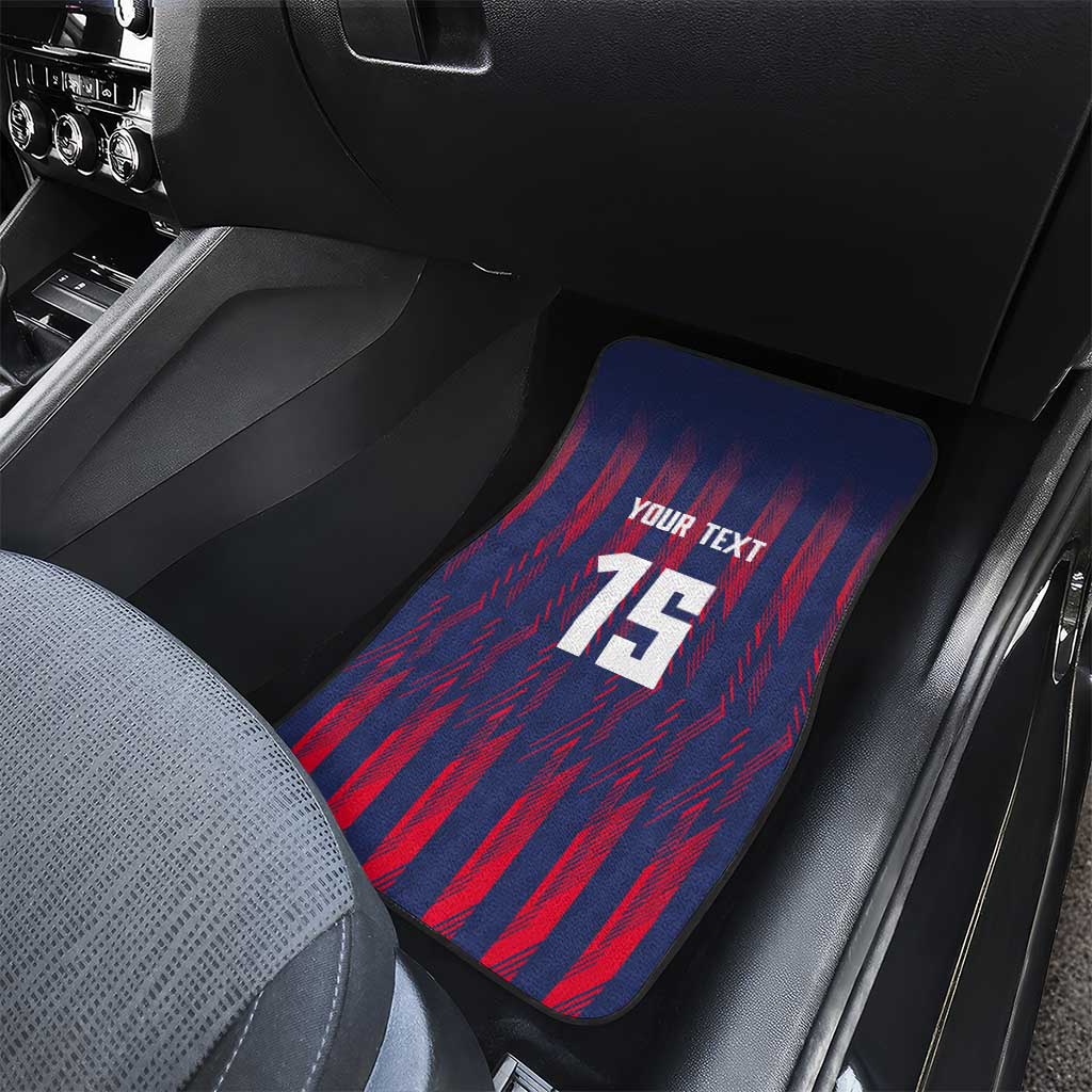Serbia Sport Fan Jersey Car Mats Eagle Wings with Sporty Stripes Style - Wonder Print Shop