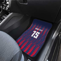 Serbia Sport Fan Jersey Car Mats Eagle Wings with Sporty Stripes Style - Wonder Print Shop