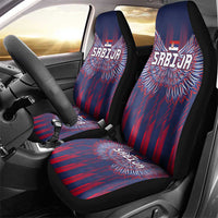 Serbia Sport Fan Jersey Car Seat Cover Eagle Wings with Sporty Stripes Style - Wonder Print Shop