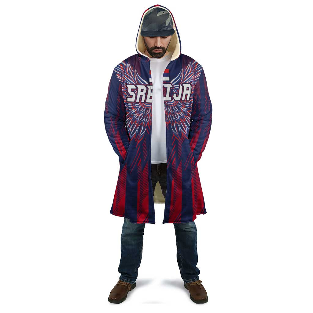 Custom Serbia Sport Fan Jersey Cloak Eagle Wings with Sporty Stripes Style - Wonder Print Shop