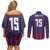 Custom Serbia Sport Fan Jersey Couples Matching Off Shoulder Short Dress and Long Sleeve Button Shirt Eagle Wings with Sporty Stripes Style - Wonder Print Shop