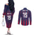 Custom Serbia Sport Fan Jersey Couples Matching Off The Shoulder Long Sleeve Dress and Long Sleeve Button Shirt Eagle Wings with Sporty Stripes Style - Wonder Print Shop