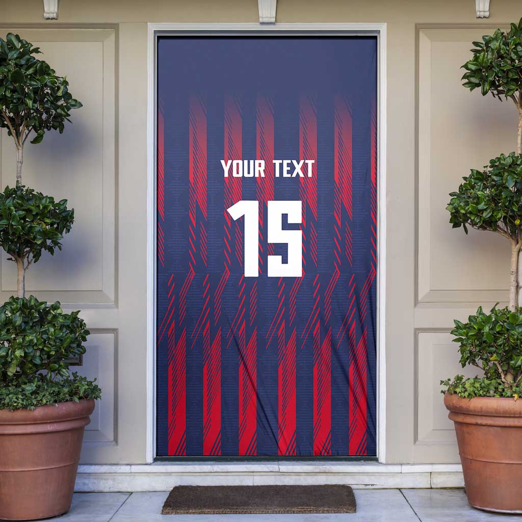 Serbia Sport Fan Jersey Door Cover Eagle Wings with Sporty Stripes Style - Wonder Print Shop