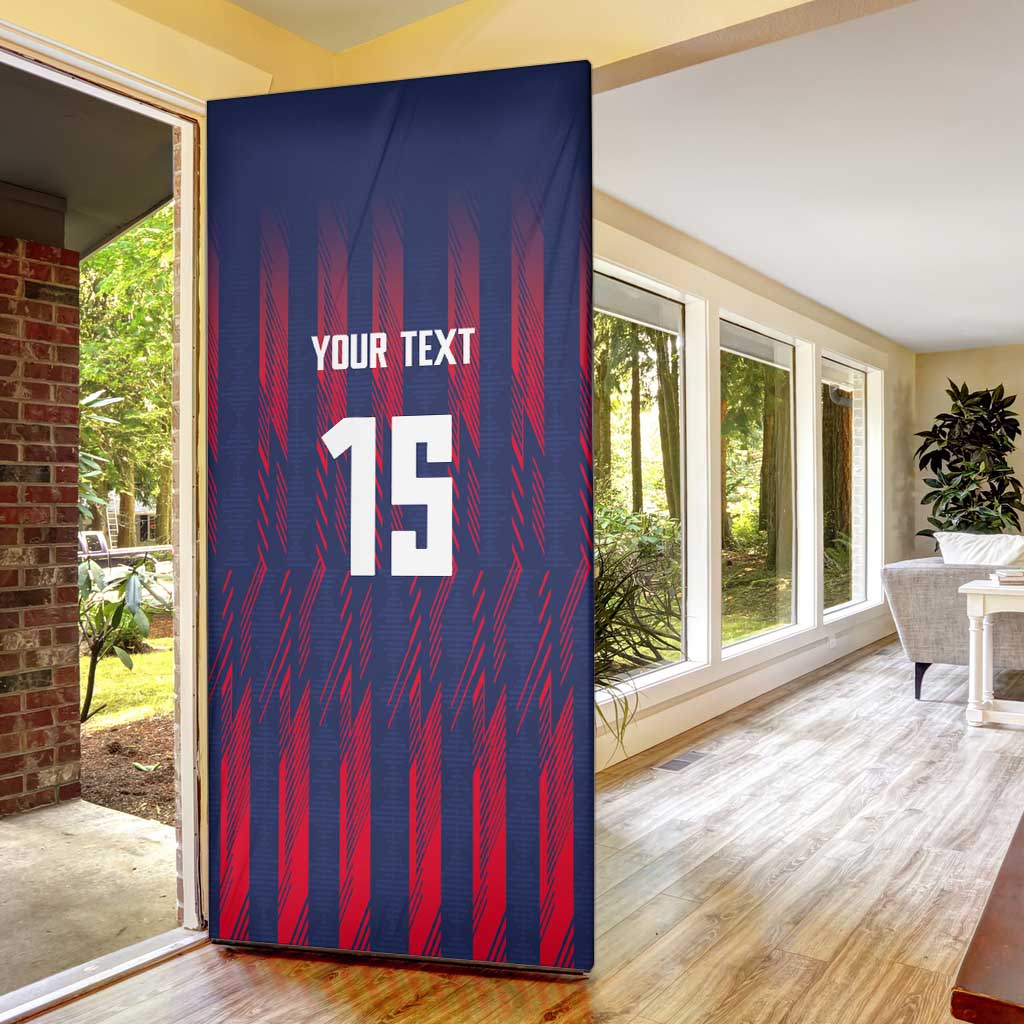 Serbia Sport Fan Jersey Door Cover Eagle Wings with Sporty Stripes Style - Wonder Print Shop