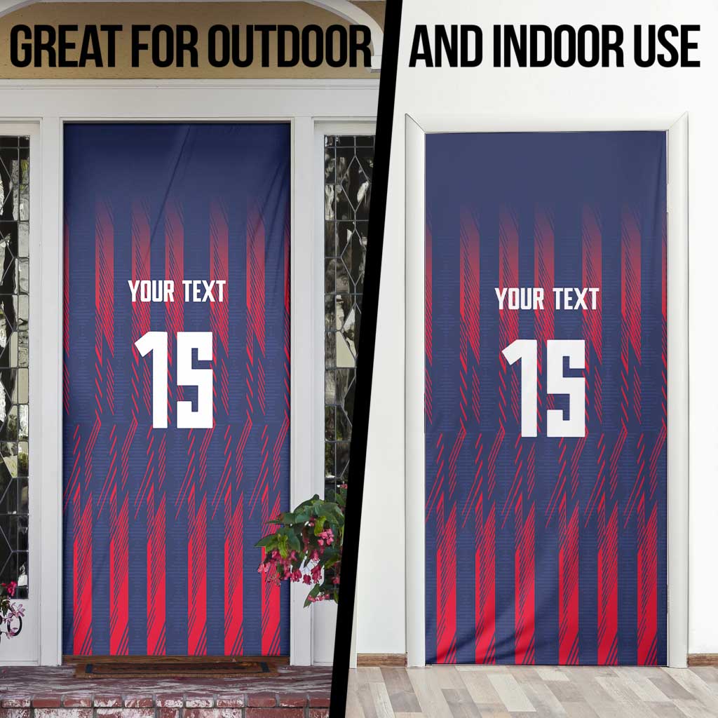 Serbia Sport Fan Jersey Door Cover Eagle Wings with Sporty Stripes Style - Wonder Print Shop