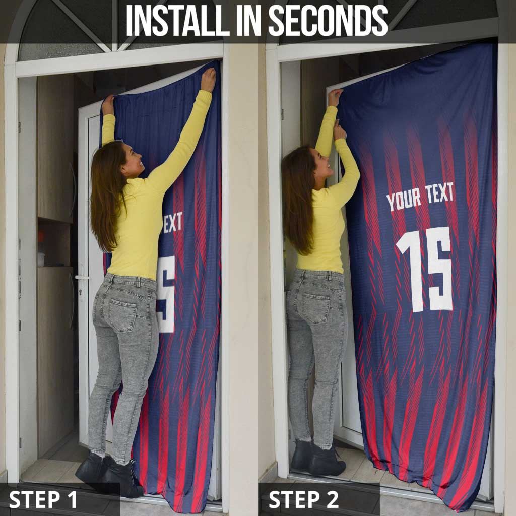Serbia Sport Fan Jersey Door Cover Eagle Wings with Sporty Stripes Style - Wonder Print Shop