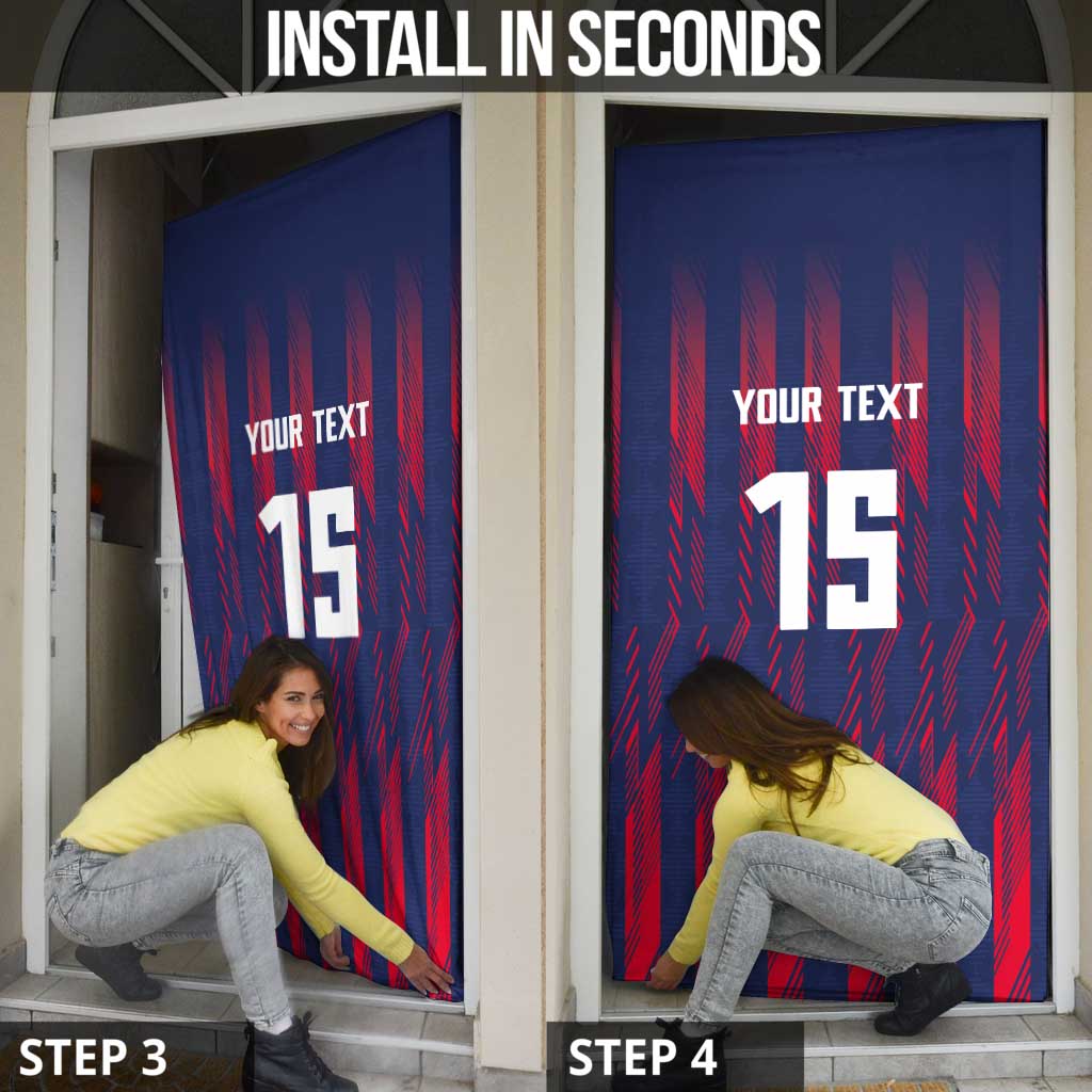 Serbia Sport Fan Jersey Door Cover Eagle Wings with Sporty Stripes Style - Wonder Print Shop
