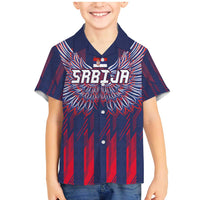 Custom Serbia Sport Fan Jersey Family Matching Mermaid Dress and Hawaiian Shirt Eagle Wings with Sporty Stripes Style - Wonder Print Shop
