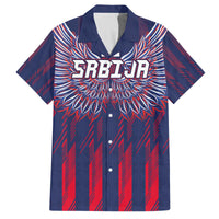 Custom Serbia Sport Fan Jersey Family Matching Off The Shoulder Long Sleeve Dress and Hawaiian Shirt Eagle Wings with Sporty Stripes Style - Wonder Print Shop