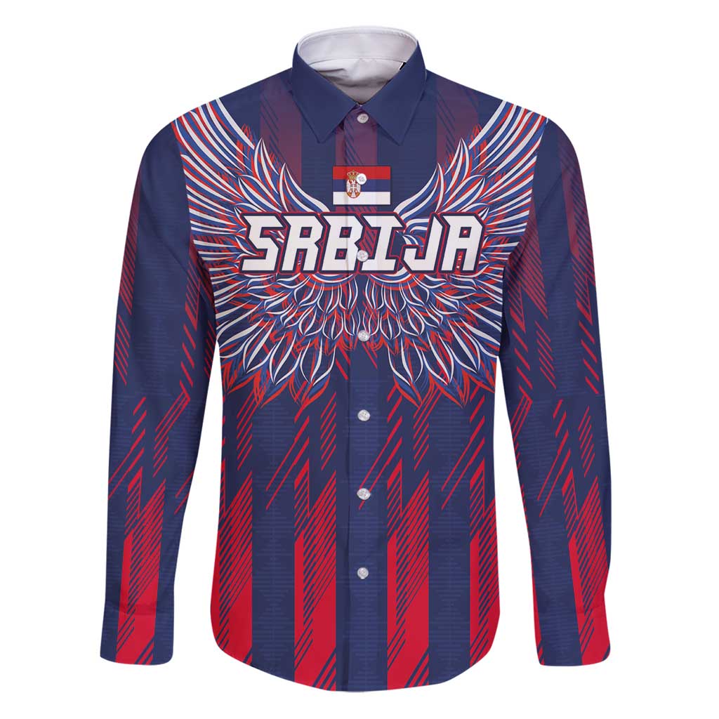 Custom Serbia Sport Fan Jersey Family Matching Puletasi and Hawaiian Shirt Eagle Wings with Sporty Stripes Style - Wonder Print Shop