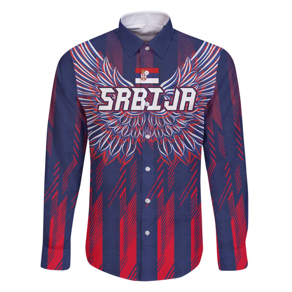 Custom Serbia Sport Fan Jersey Family Matching Short Sleeve Bodycon Dress and Hawaiian Shirt Eagle Wings with Sporty Stripes Style - Wonder Print Shop