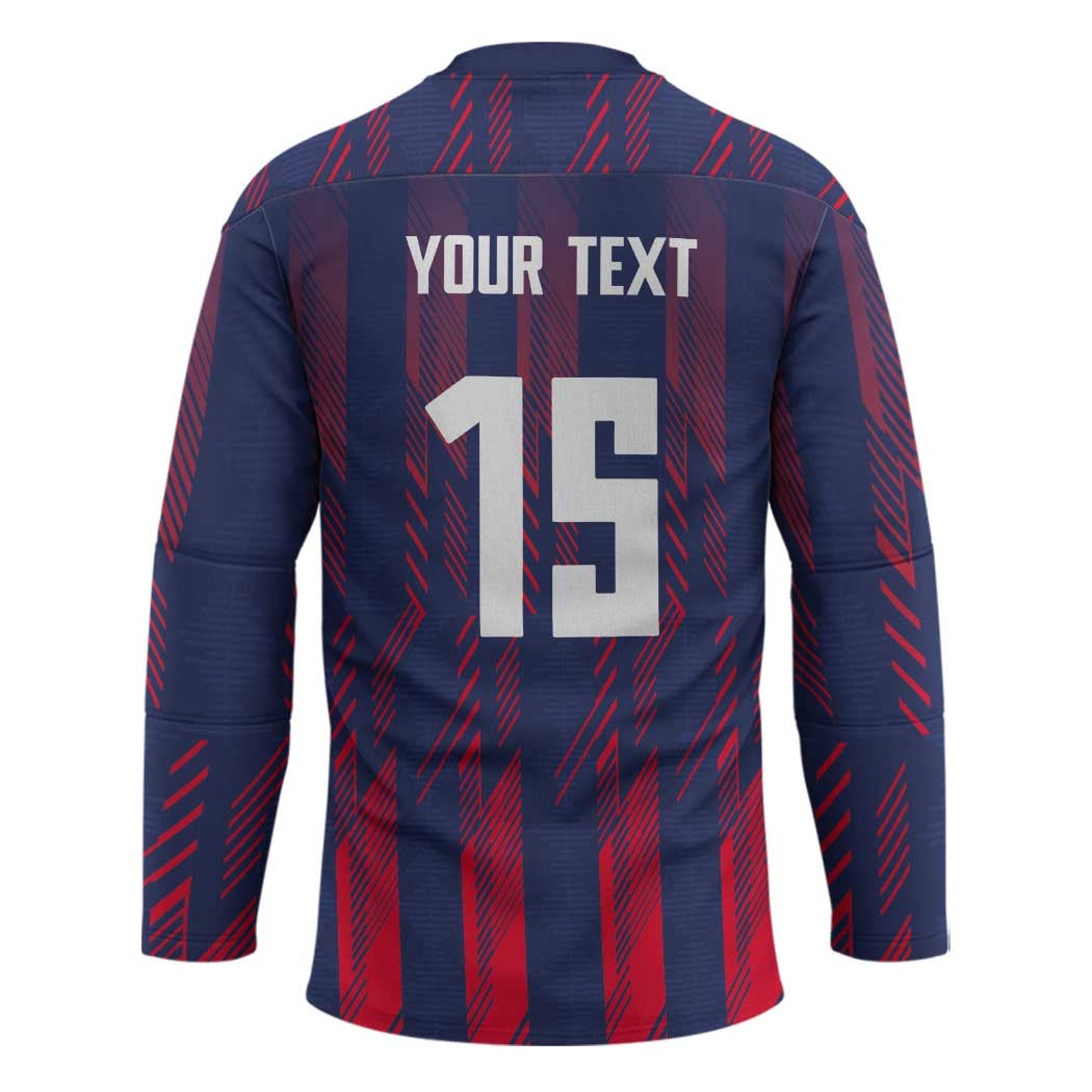 Custom Serbia Sport Fan Jersey Hockey Jersey Eagle Wings with Sporty Stripes Style - Wonder Print Shop