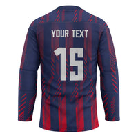 Custom Serbia Sport Fan Jersey Hockey Jersey Eagle Wings with Sporty Stripes Style - Wonder Print Shop