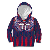 Custom Serbia Sport Fan Jersey Kid Hoodie Eagle Wings with Sporty Stripes Style - Wonder Print Shop