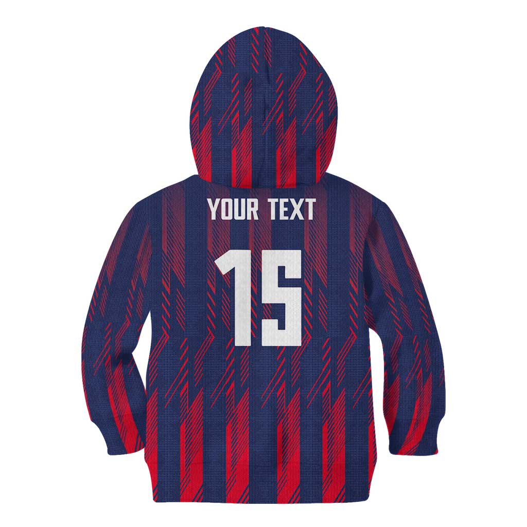 Custom Serbia Sport Fan Jersey Kid Hoodie Eagle Wings with Sporty Stripes Style - Wonder Print Shop