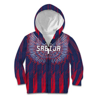 Custom Serbia Sport Fan Jersey Kid Hoodie Eagle Wings with Sporty Stripes Style - Wonder Print Shop