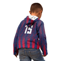 Custom Serbia Sport Fan Jersey Kid Hoodie Eagle Wings with Sporty Stripes Style - Wonder Print Shop