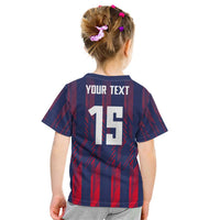 Custom Serbia Sport Fan Jersey Kid T Shirt Eagle Wings with Sporty Stripes Style - Wonder Print Shop