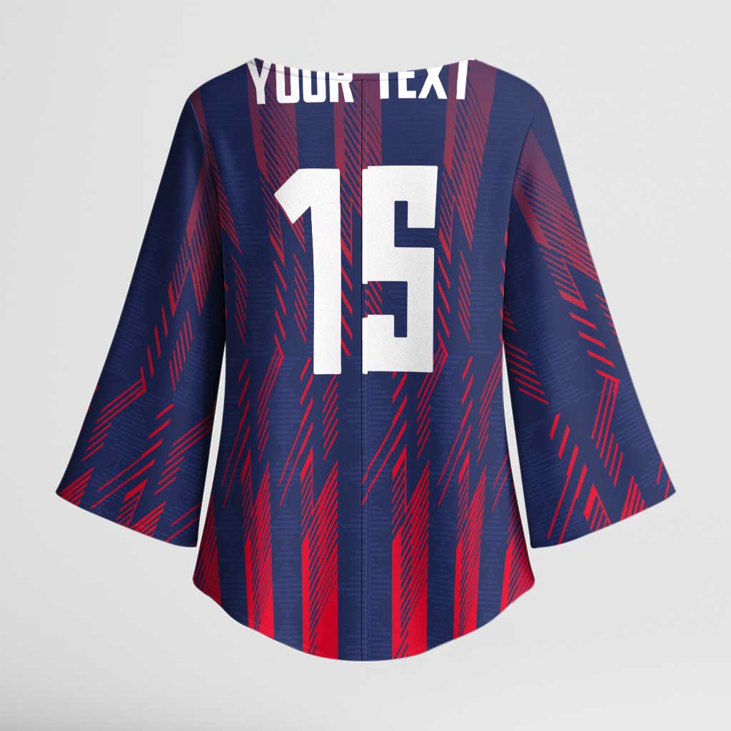 Custom Serbia Sport Fan Jersey Kimono Sleeve Blouse Eagle Wings with Sporty Stripes Style - Wonder Print Shop