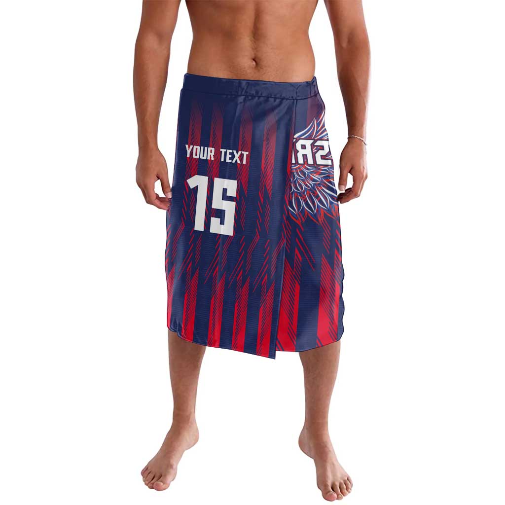 Custom Serbia Sport Fan Jersey Lavalava Eagle Wings with Sporty Stripes Style - Wonder Print Shop