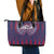 Serbia Sport Fan Jersey Leather Tote Bag Eagle Wings with Sporty Stripes Style - Wonder Print Shop