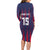 Custom Serbia Sport Fan Jersey Long Sleeve Bodycon Dress Eagle Wings with Sporty Stripes Style - Wonder Print Shop