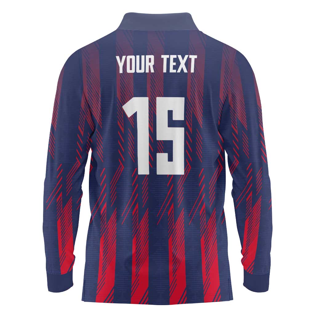 Custom Serbia Sport Fan Jersey Long Sleeve Polo Shirt Eagle Wings with Sporty Stripes Style - Wonder Print Shop