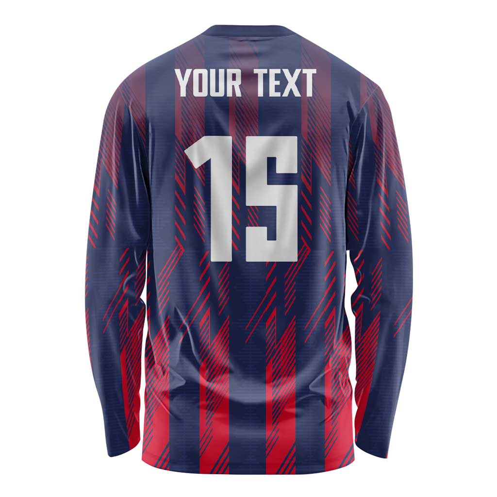 Custom Serbia Sport Fan Jersey Long Sleeve Shirt Eagle Wings with Sporty Stripes Style - Wonder Print Shop