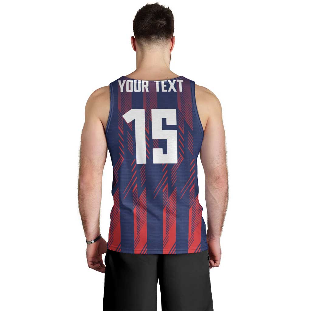 Custom Serbia Sport Fan Jersey Men Tank Top Eagle Wings with Sporty Stripes Style - Wonder Print Shop
