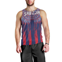 Custom Serbia Sport Fan Jersey Men Tank Top Eagle Wings with Sporty Stripes Style - Wonder Print Shop