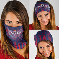 Serbia Sport Fan Jersey Neck Gaiter Eagle Wings with Sporty Stripes Style LT03