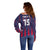 Custom Serbia Sport Fan Jersey Off Shoulder Sweater Eagle Wings with Sporty Stripes Style - Wonder Print Shop